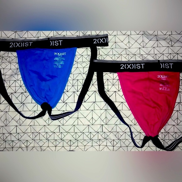 2xist COTTON STRETCH JOCK STRAPS. 1-blue and 1-pink. Excellent Condition Size  M - Picture 7 of 7